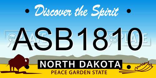 ASB1810 North Dakota License Plate