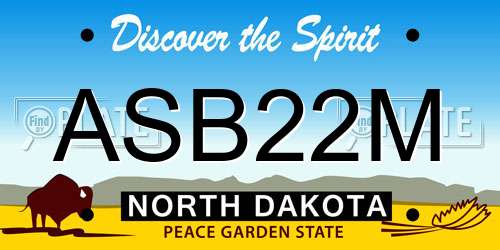 ASB22M North Dakota License Plate