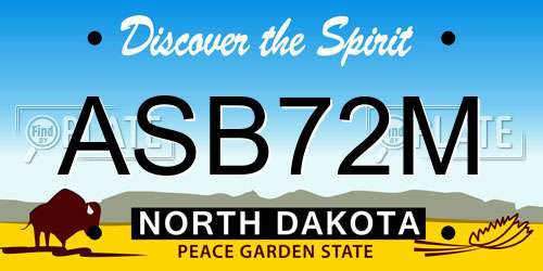 ASB72M North Dakota License Plate