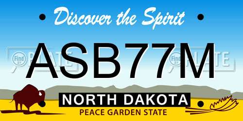ASB77M North Dakota License Plate