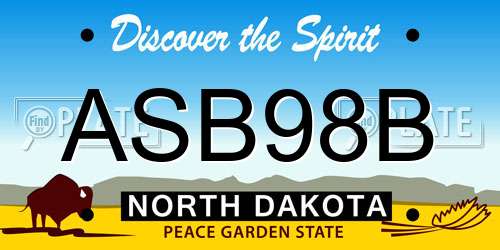 ASB98B North Dakota License Plate