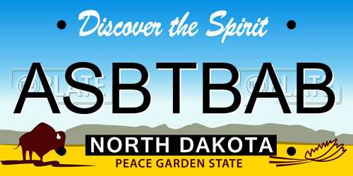 ASBTBAB North Dakota License Plate