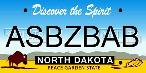 ASBZBAB North Dakota License Plate