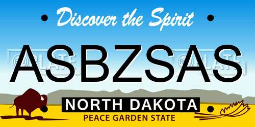 ASBZSAS North Dakota License Plate