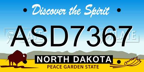 ASD7367 North Dakota License Plate