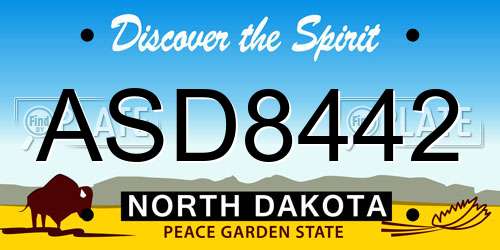 ASD8442 North Dakota License Plate
