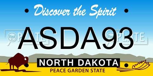 ASDA93 North Dakota License Plate