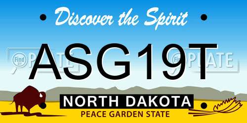 ASG19T North Dakota License Plate