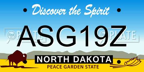 ASG19Z North Dakota License Plate