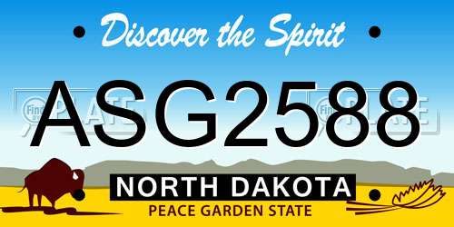 ASG2588 North Dakota License Plate