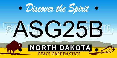 ASG25B North Dakota License Plate