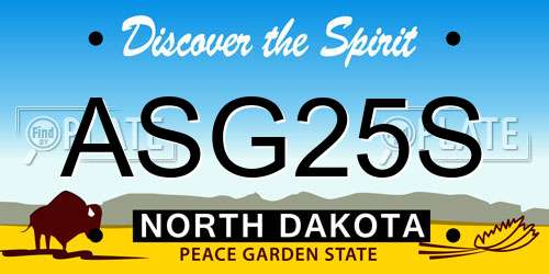 ASG25S North Dakota License Plate