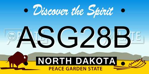 ASG28B North Dakota License Plate