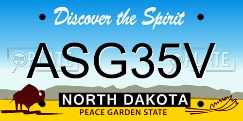 ASG35V North Dakota License Plate
