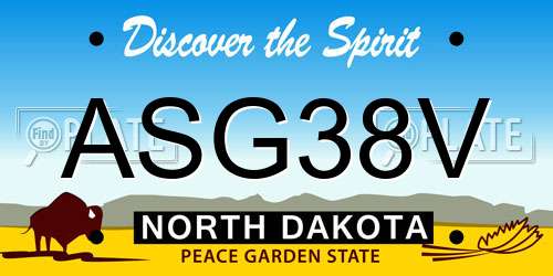 ASG38V North Dakota License Plate