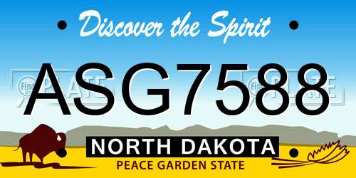 ASG7588 North Dakota License Plate