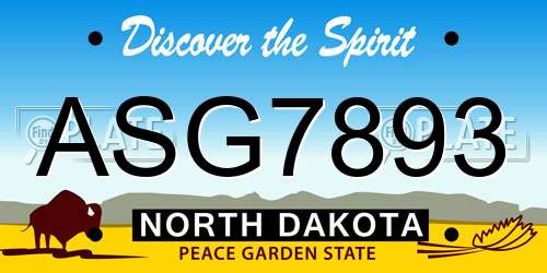 ASG7893 North Dakota License Plate