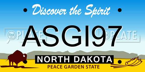 ASGI97 North Dakota License Plate