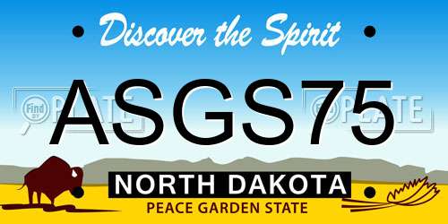ASGS75 North Dakota License Plate