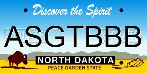 ASGTBBB North Dakota License Plate