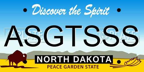 ASGTSSS North Dakota License Plate