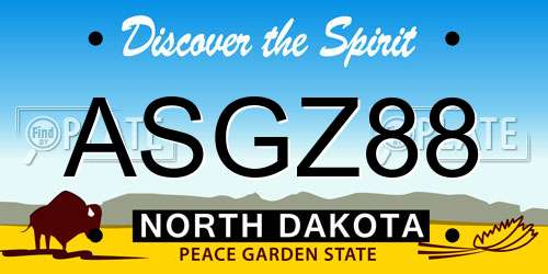 ASGZ88 North Dakota License Plate