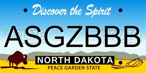 ASGZBBB North Dakota License Plate