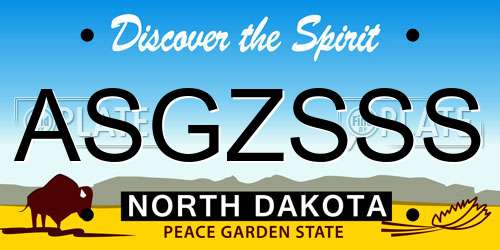 ASGZSSS North Dakota License Plate
