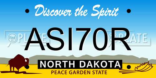 ASI70R North Dakota License Plate