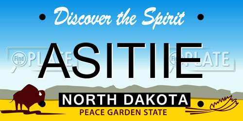 ASITIIE North Dakota License Plate