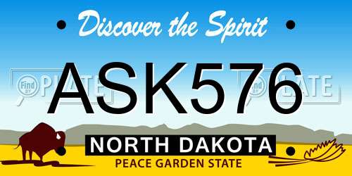 ASK576 North Dakota License Plate
