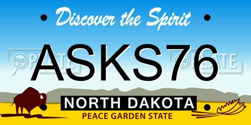 ASKS76 North Dakota License Plate
