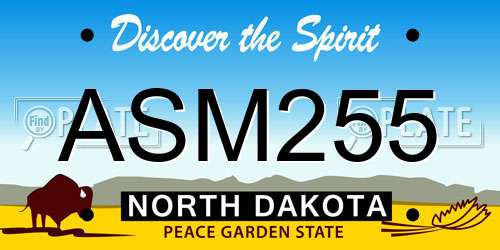 ASM255 North Dakota License Plate