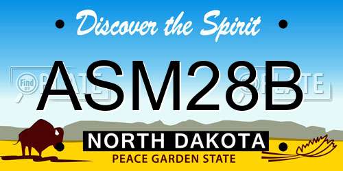ASM28B North Dakota License Plate