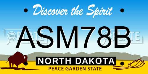 ASM78B North Dakota License Plate