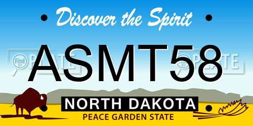 ASMT58 North Dakota License Plate