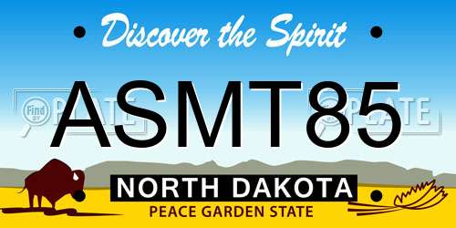 ASMT85 North Dakota License Plate