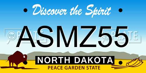 ASMZ55 North Dakota License Plate