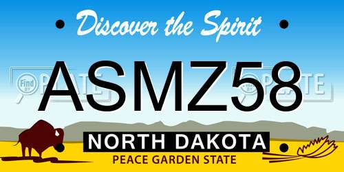 ASMZ58 North Dakota License Plate