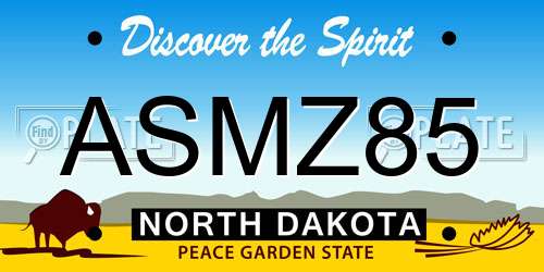 ASMZ85 North Dakota License Plate