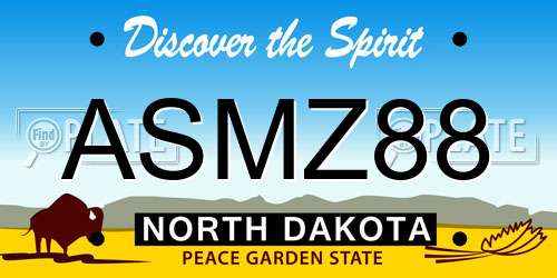 ASMZ88 North Dakota License Plate