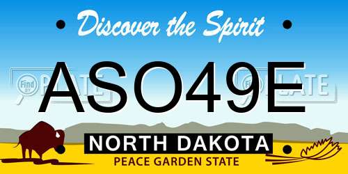 ASO49E North Dakota License Plate