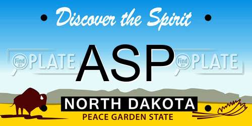 ASP North Dakota License Plate