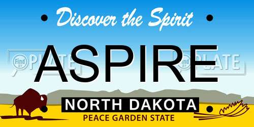 ASPIRE North Dakota License Plate