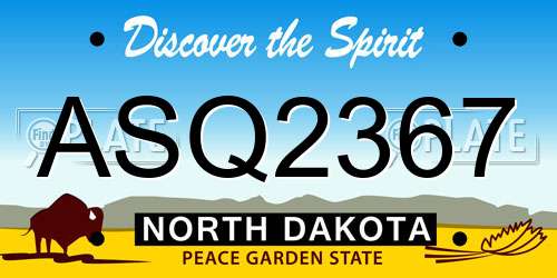 ASQ2367 North Dakota License Plate