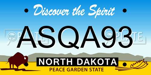 ASQA93 North Dakota License Plate