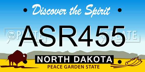 ASR455 North Dakota License Plate