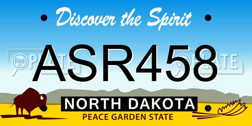 ASR458 North Dakota License Plate