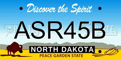 ASR45B North Dakota License Plate