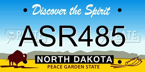 ASR485 North Dakota License Plate
